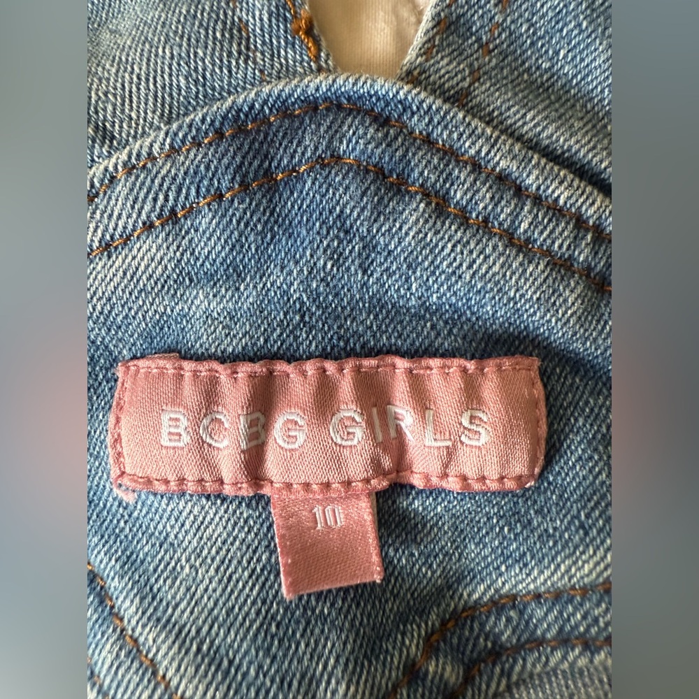 Girls BCBG Variegated Denim Stretch overall dress, 10, MSRP $64 - Picture 3 of 5